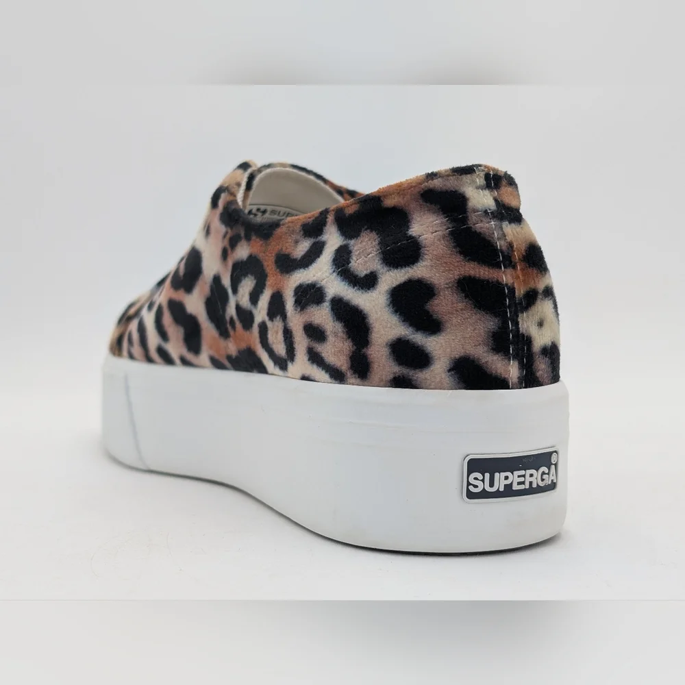 NWT SUPERGA® Fierce Leopard  Chunky Platform Sneaker Size 8.5 Brown/Black/White